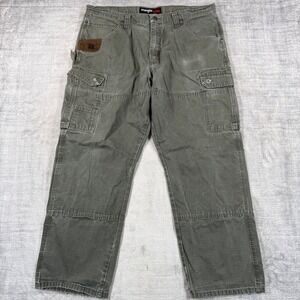 Wrangler Pants Mens 38x30 Green Riggs Workwear Cargo Ripstop Utility Grunge